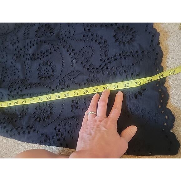 Gianni Bini Black Eyelet V Neck Cap Sleeve Womens Size 6 Mini Dress Pockets - Picture 10 of 10